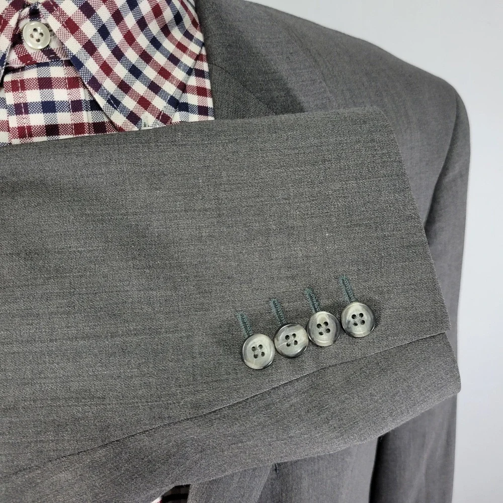 J.F Ferrar Men's Sport Coat Blazer‎ Two Button Heather Gray Wool Size 44L